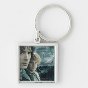 FRODO™ och stäng av medsols Fyrkantig Silverfärgad Nyckelring