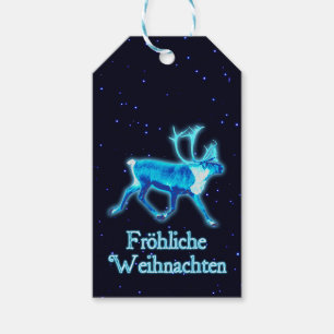 Froehliche Weihnachten - Blue Västindiou (renare) Presentetikett