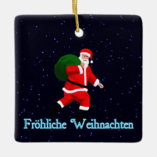 Froehliche Weihnachten - Jultomten Julgransprydnad Keramik