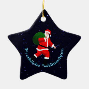 Froehliche Weihnachten - Jultomten Julgransprydnad Keramik