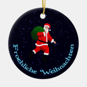 Froehliche Weihnachten - Jultomten Julgransprydnad Keramik