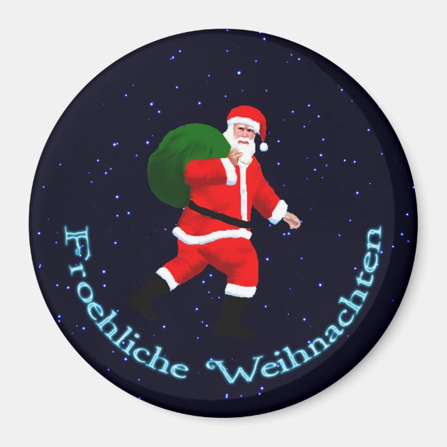 Froehliche Weihnachten - Jultomten Magnet (Framsidan)