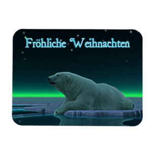 Froehliche Weihnachten - Polar Bear i isse Kant Magnet
