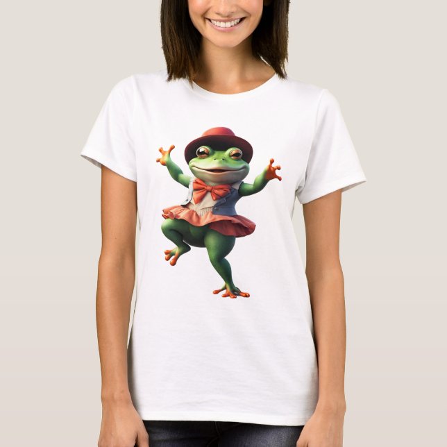 Frog 11-lärare, dans, groda, sallad, Ai-genererad T Shirt (Framsida)