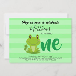 Frog 1:a födelsedag Inbjudan till party rand