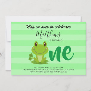 Frog 1:a födelsedag Inbjudan till party rand