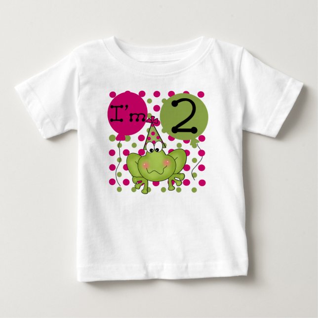 Frog 2:a födelsedag Rosa T-shirt (Framsida)