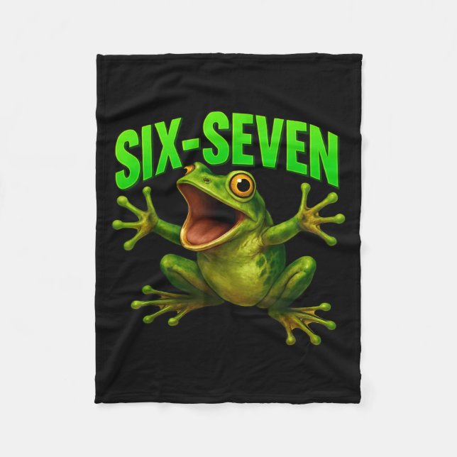 Frog 67 Meme Six Seven Funny Gen Alpha  Fleecefilt (Framsidan)