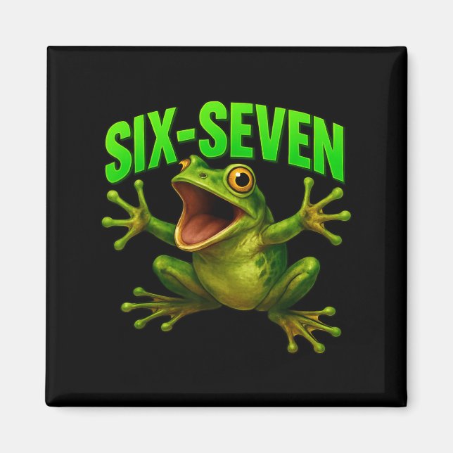 Frog 67 Meme Six Seven Funny Gen Alpha  Magnet (Framsidan)