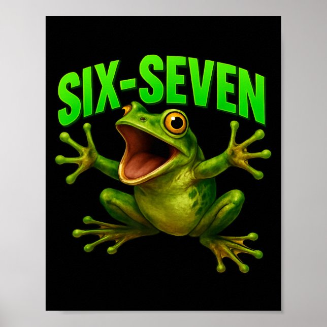 Frog 67 Meme Six Seven Funny Gen Alpha  Poster (Framsidan)