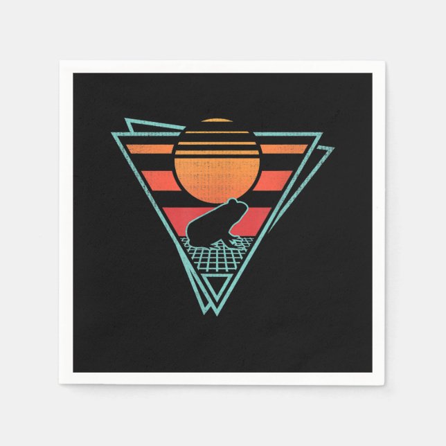 Frog 80-talets EDM Synthwave Gift Pappersservett (Framsidan)