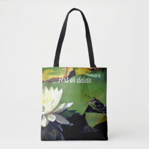 Frog Admiring Lotus Flower Personlig Tygkasse