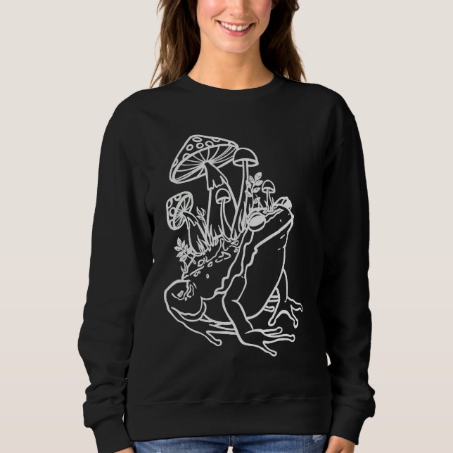 Frog Aesthetic Fly Agaric Toadstool Foraging Mushr T Shirt (Framsida)