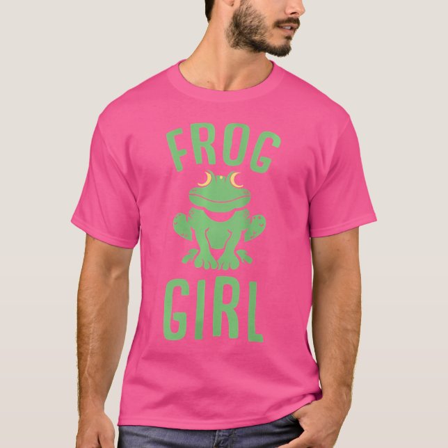 Frog Älskare Cute Frog Girl T Shirt (Framsida)