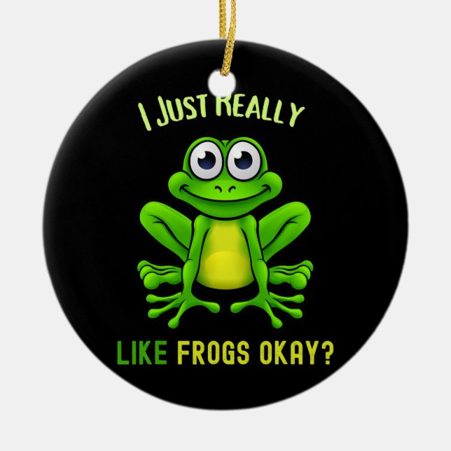 Frog Älskare I Verkligen som Frogs... Julgransprydnad Keramik (Framsidan)