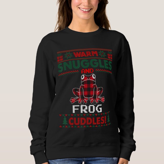Frog Älskare jul Pajama Ugly julsötare T Shirt (Framsida)
