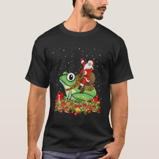 Frog Älskare Julafton gift Santa Riding Frog for C T Shirt