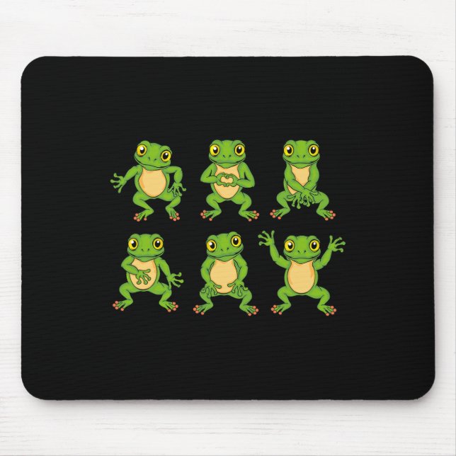 Frog Älskare Kids Cute Dancing Frogs Musmatta (Framsidan)
