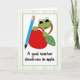 Frog and Apple Bra Teacher Apprecision Tack Kort