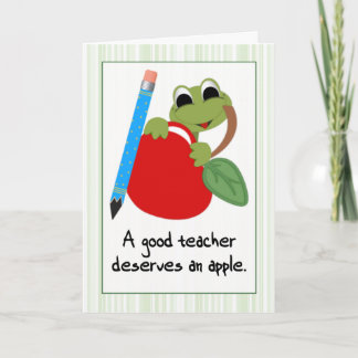 Frog and Apple Bra Teacher Apprecision Tack Kort