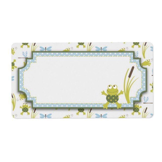 Frog and Dragonfly Baby Shower Fraktsedel (Framsidan)