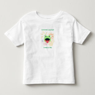 Frog and Fireworks for Leap Day 29:e februari T Shirt