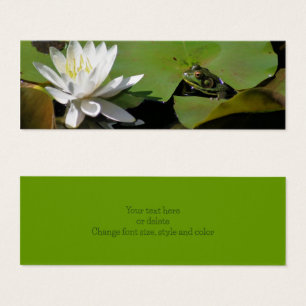 Frog and Vatten Lily Nature Mini Bookmark Litet Visitkort