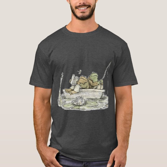 Frog andoad Fishing funny T Shirt (Framsida)