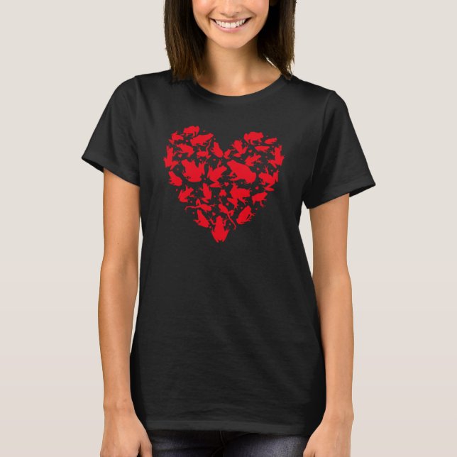 Frog Animal Heart Frog Valentine Day T Shirt (Framsida)