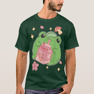 Frog Anime Mjölk Drink Peach Sweet Japan Graphic H T Shirt