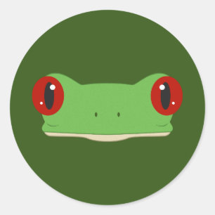 Frog Ansikte Runt Klistermärke