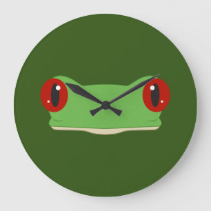 Frog Ansikte Stor Klocka
