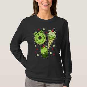 Frog Ansikte Toad Amphibian Froggy Donut Ice Cream T Shirt