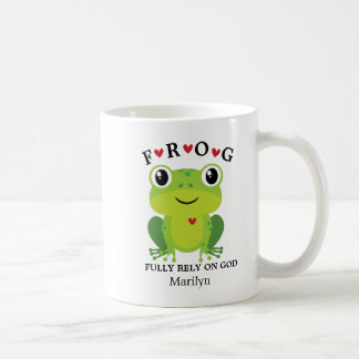 Frog är helt beroende av Gud Red Hearts Kaffemugg