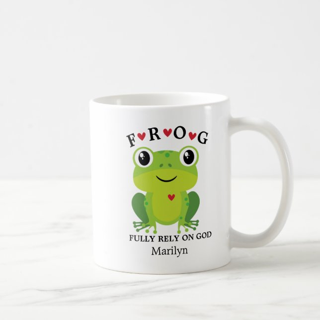 Frog är helt beroende av Gud Red Hearts Kaffemugg (Höger)