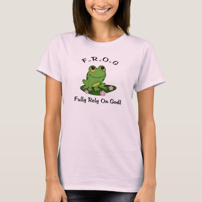 Frog är helt beroende av Gud T-Shirt (Framsida)