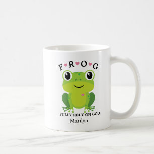 Frog är helt beroende av Guds Rosa Hearts Coffee M Kaffemugg