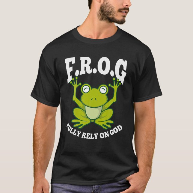 Frog är helt beroende av Religiösa T av Gud Shirt  (Framsida)