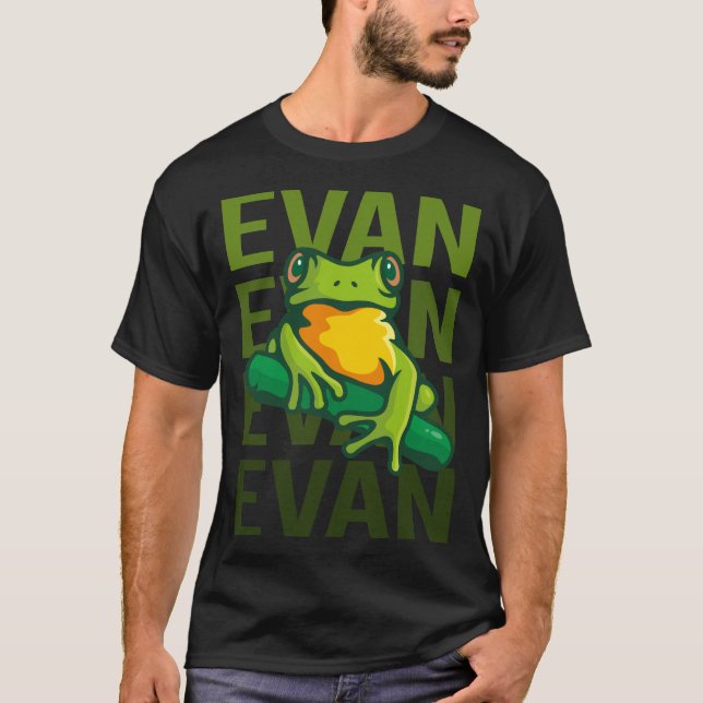 Frog Art - Evan Namn T Shirt (Framsida)