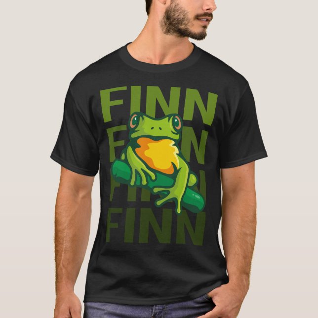 Frog Art - Finn Namn T Shirt (Framsida)
