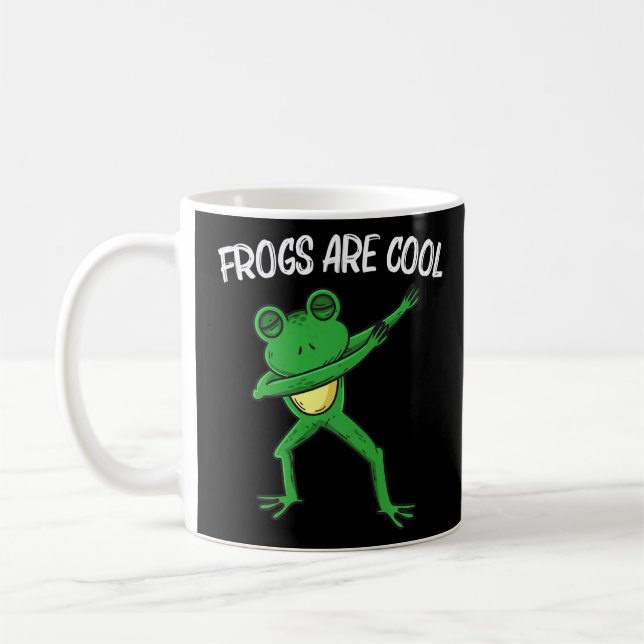 Frog Art För manar kvinnor Dabbing Grönt Träd Toad Kaffemugg (Vänster)