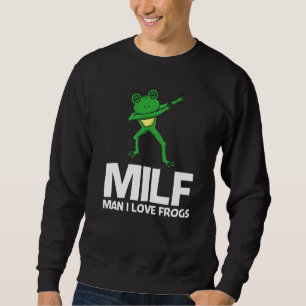 Frog Art För manar kvinnor Dabbing Grönt Träd Toad Lång Ärmad Tröja