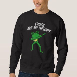 Frog Art För manar kvinnor Dabbing Grönt Träd Toad Lång Ärmad Tröja