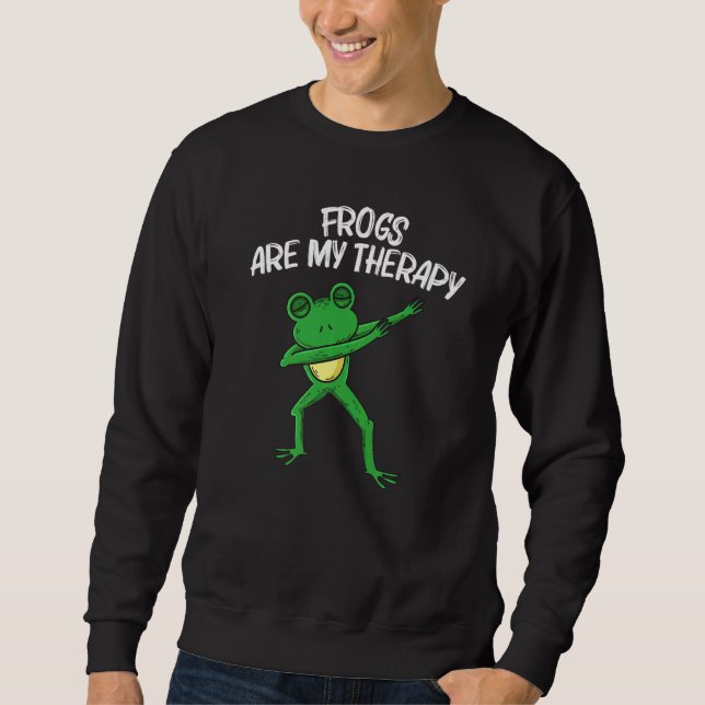 Frog Art För manar kvinnor Dabbing Grönt Träd Toad Lång Ärmad Tröja (Framsida)