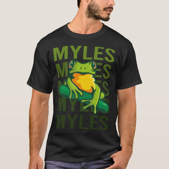 Frog Art - Myles Namn T Shirt (Framsida)