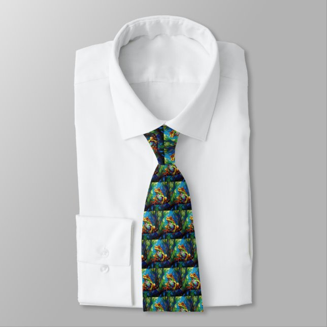 Frog Art Necktie Slips (Bunden)