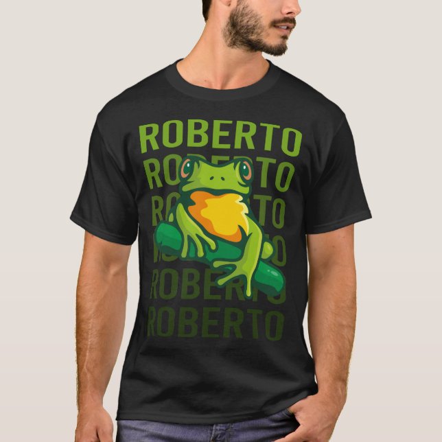 Frog Art - Roberto Namn T Shirt (Framsida)