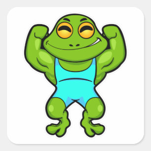 Frog as Bodybuilding der at Bodybuilding Fyrkantigt Klistermärke