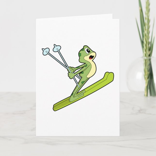 Frog as Ski jumper with Ski.PNG Kort (Framsida)