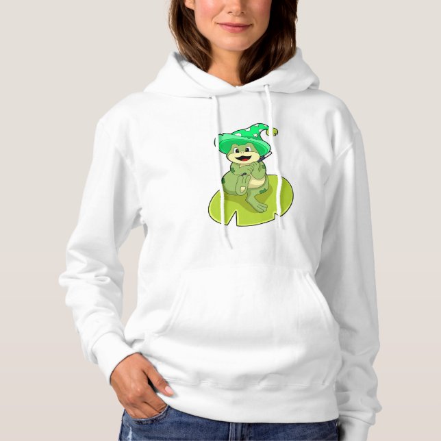 Frog as Wizard with Magic wand T Shirt (Framsida)